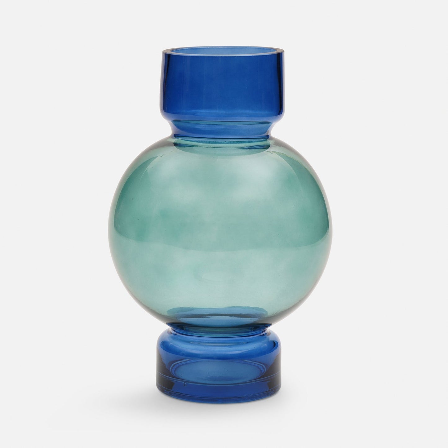 Blue & Green Ombre Geometric Glass Vase