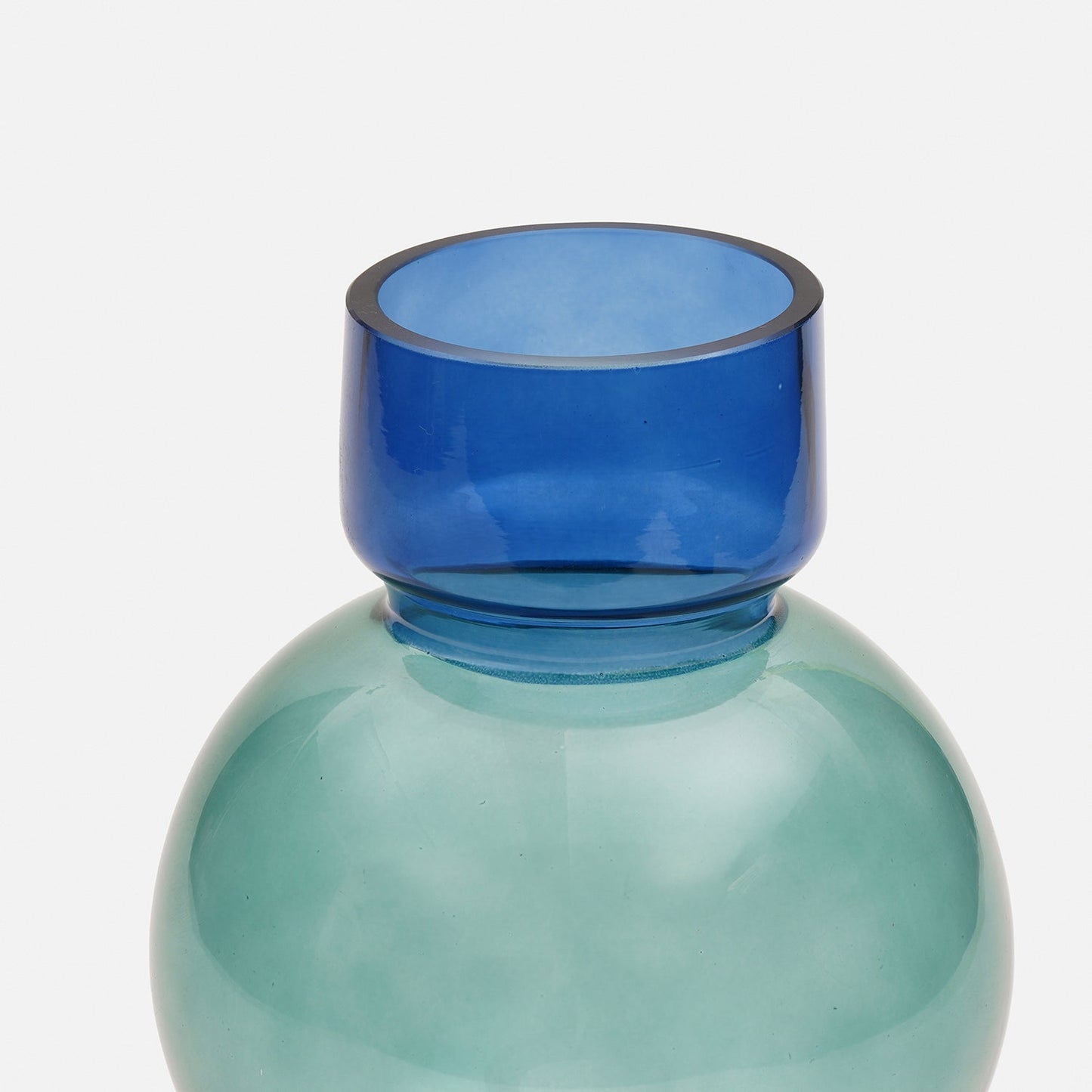Blue & Green Ombre Geometric Glass Vase
