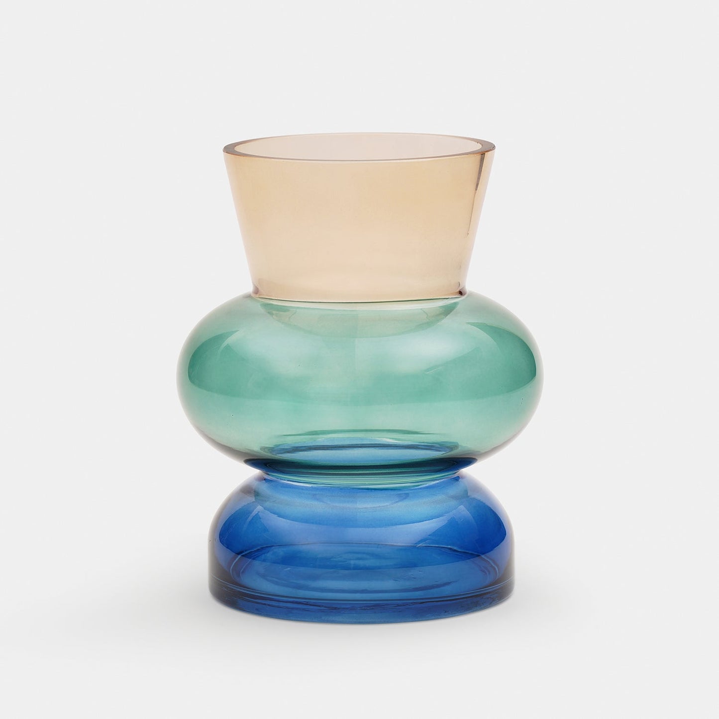 Amber Multi Shaped Glass Vase