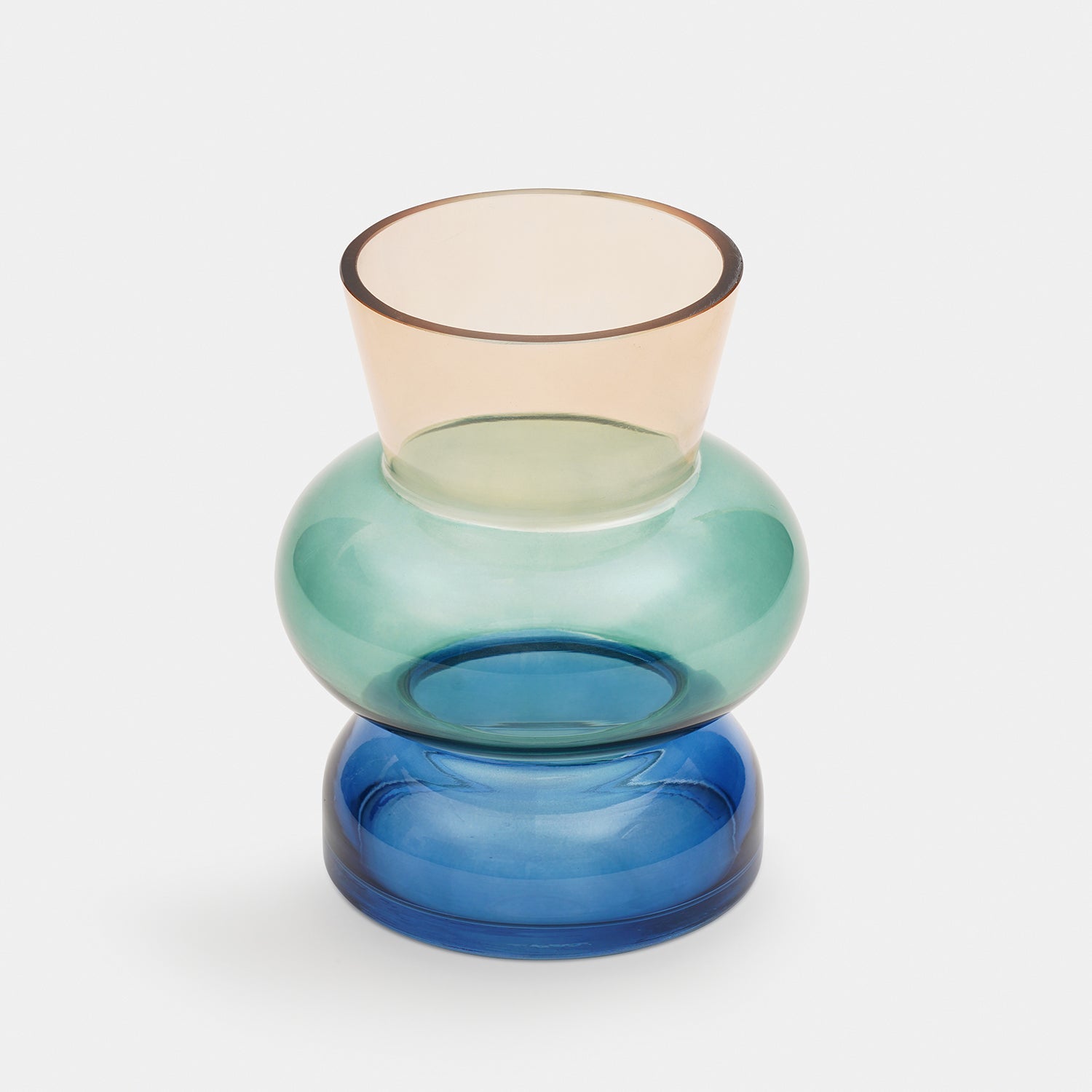 Amber Multi Shaped Glass Vase