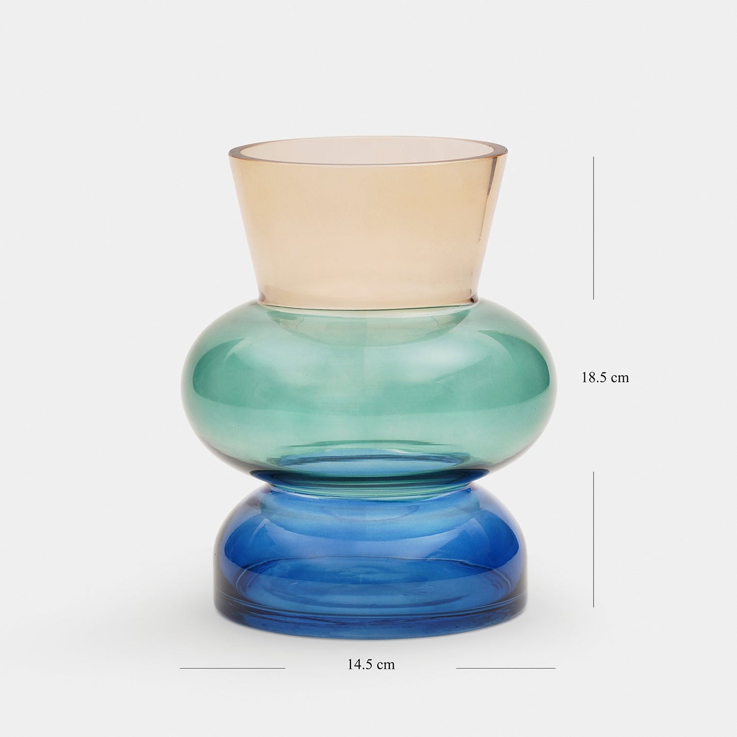 Amber Multi Shaped Glass Vase
