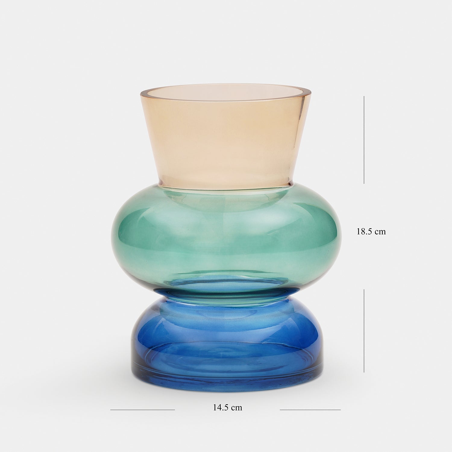 Amber Multi Shaped Glass Vase