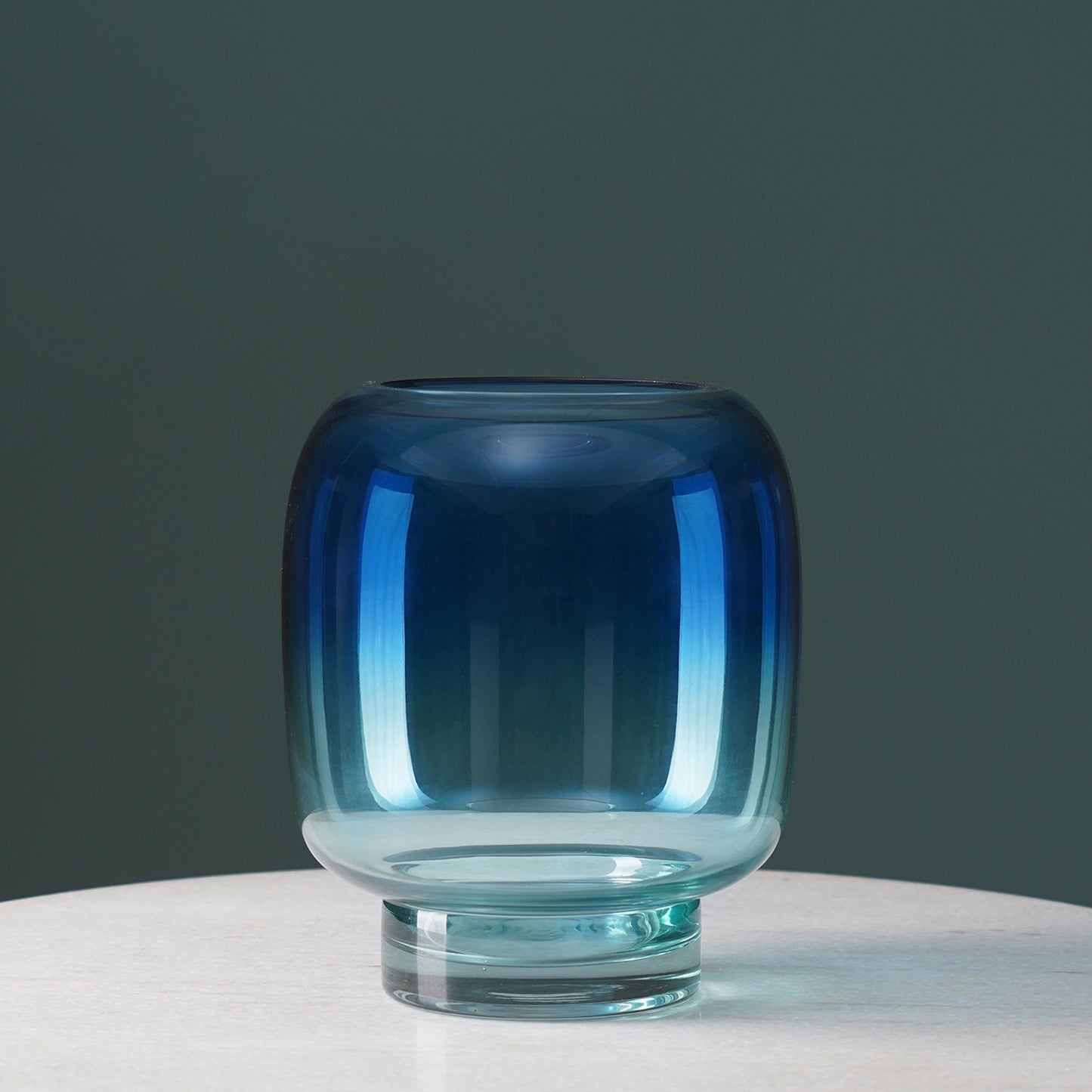 Blue Ombre Glass Vase
