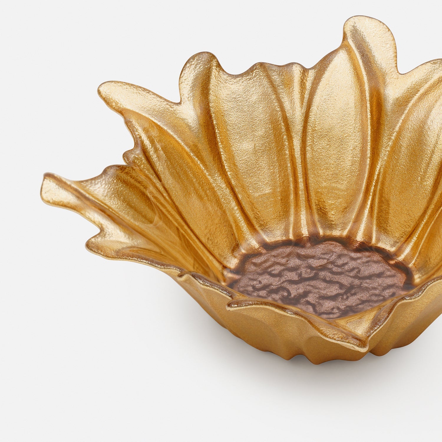 Gold Ombre Flower Shaped Serving Bowl - Large