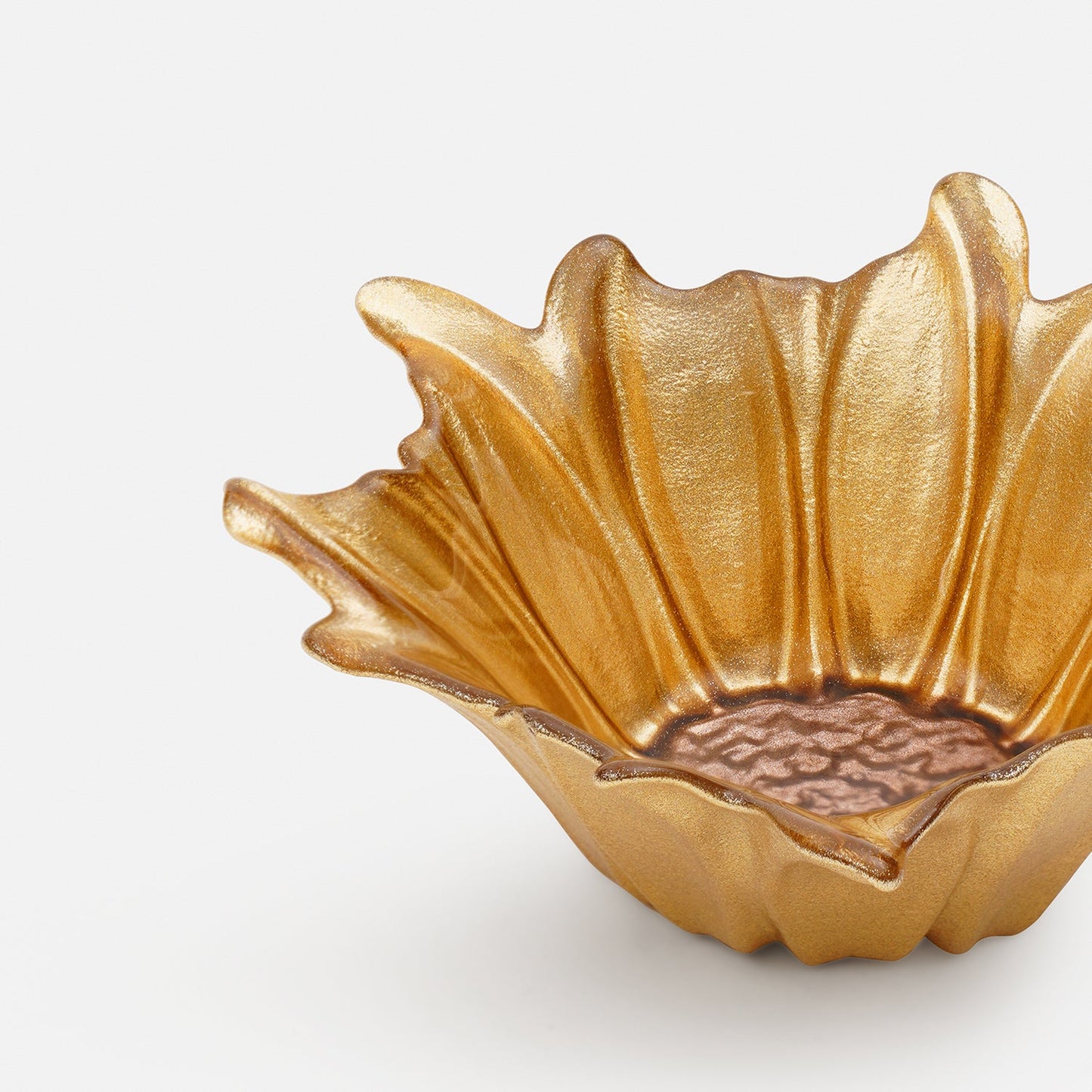 Gold Ombre Flower Shaped Serving Bowl - Small