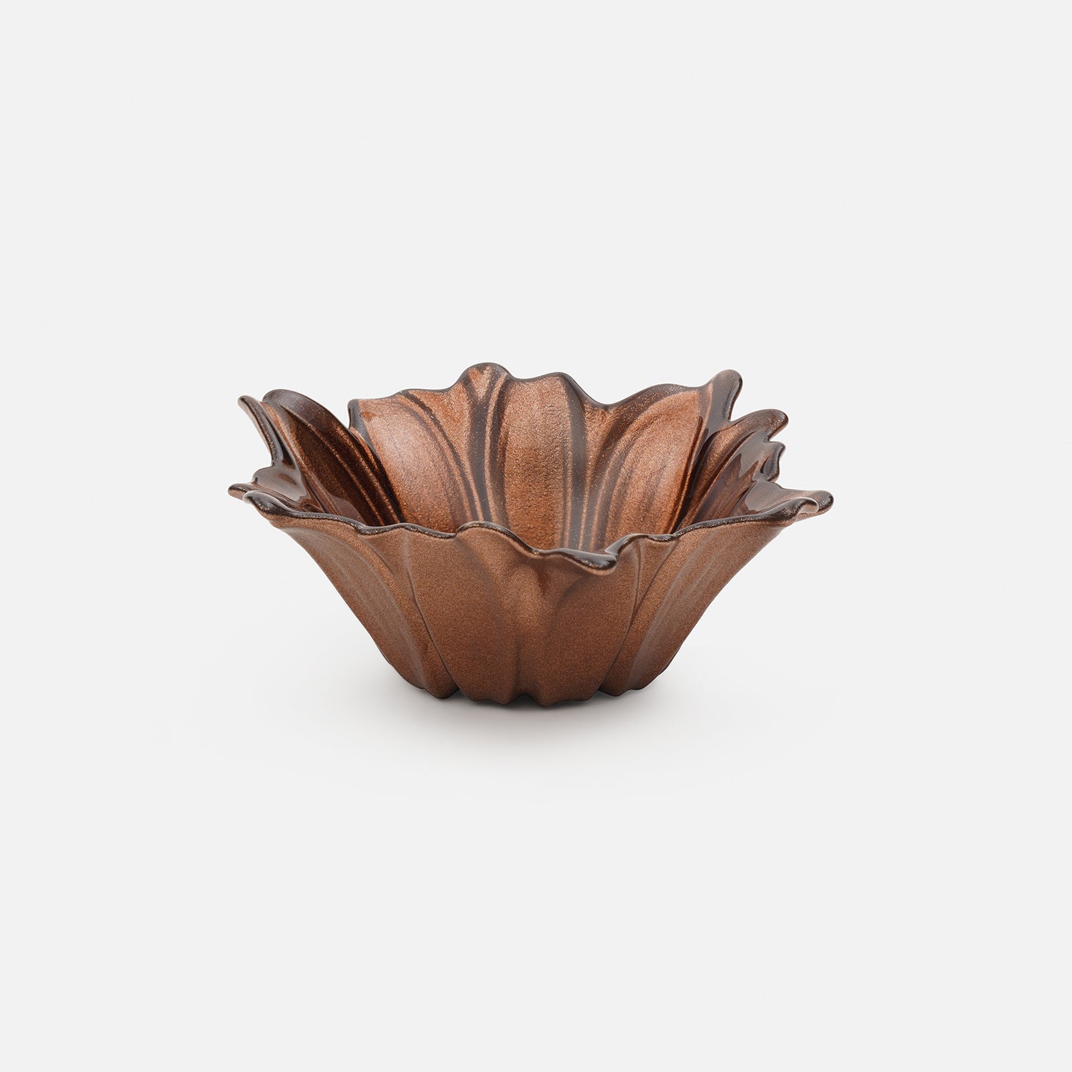 Brown Ombre Flower Shaped Serving Bowl - Small