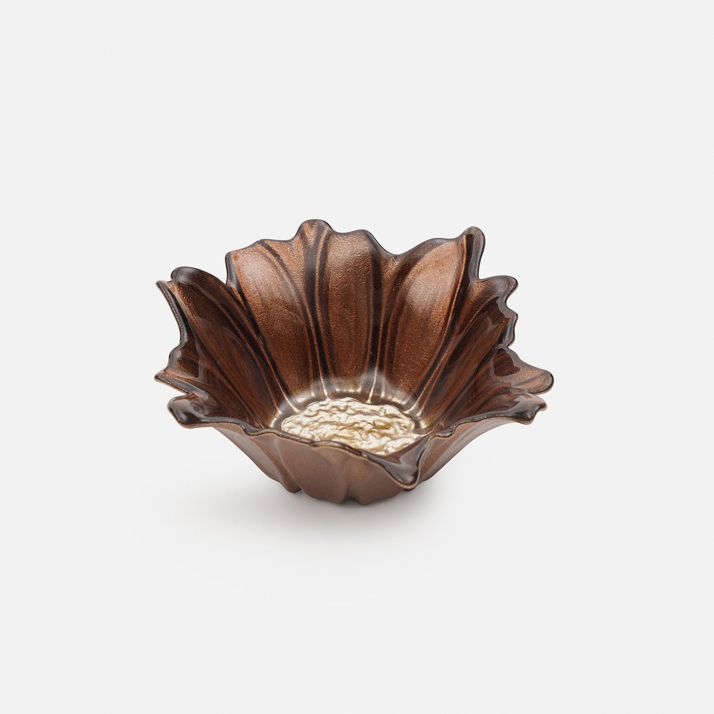 Brown Ombre Flower Shaped Serving Bowl - Small