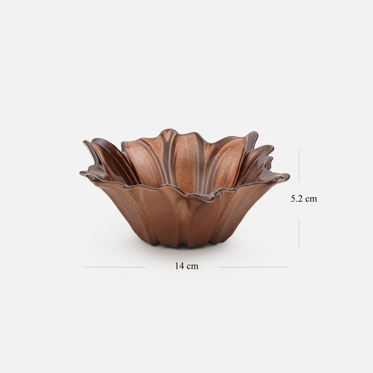 Brown Ombre Flower Shaped Serving Bowl - Small