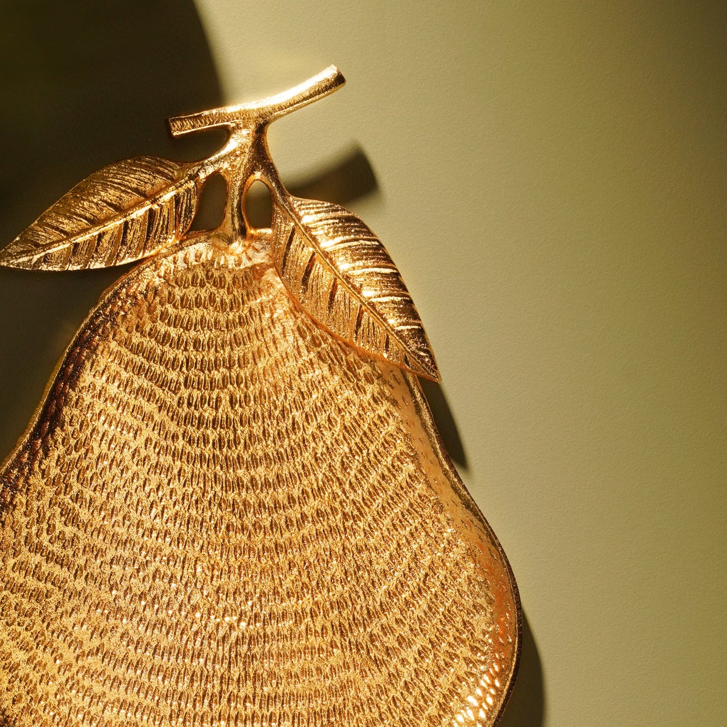 Gold Pear Textured Decorative Platter