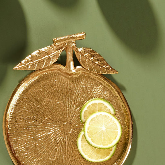 Gold Orange Textured Decorative Platter