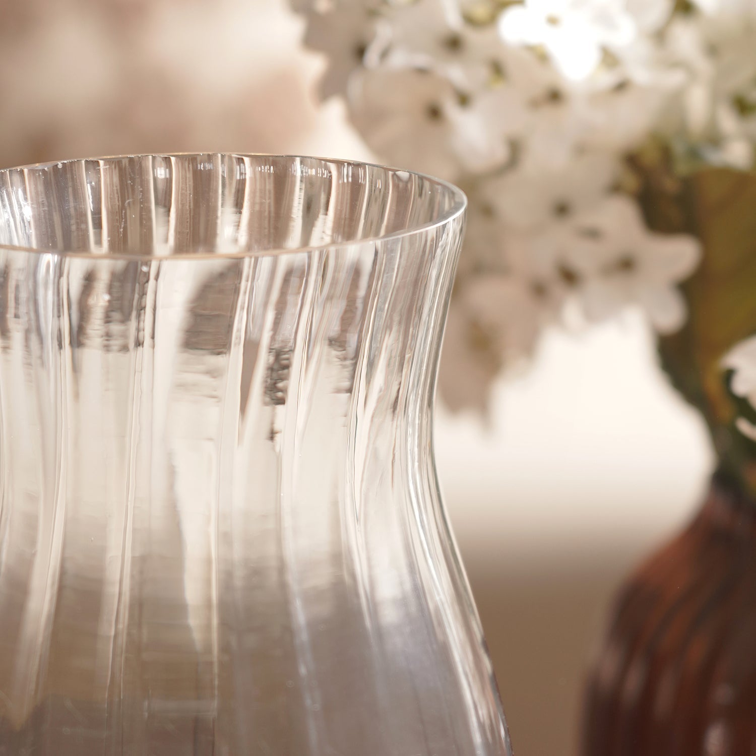 Silver Glass Hammered Hurricane