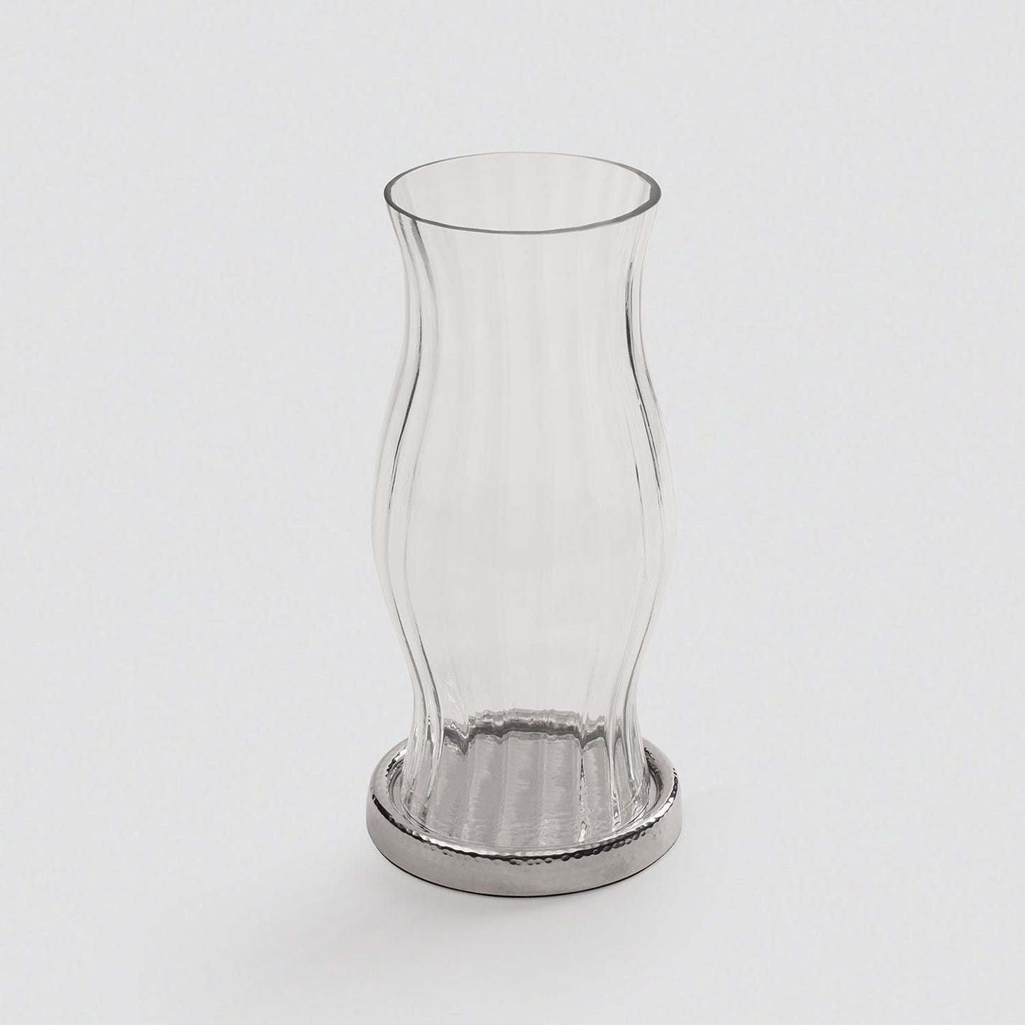 Silver Glass Hammered Hurricane