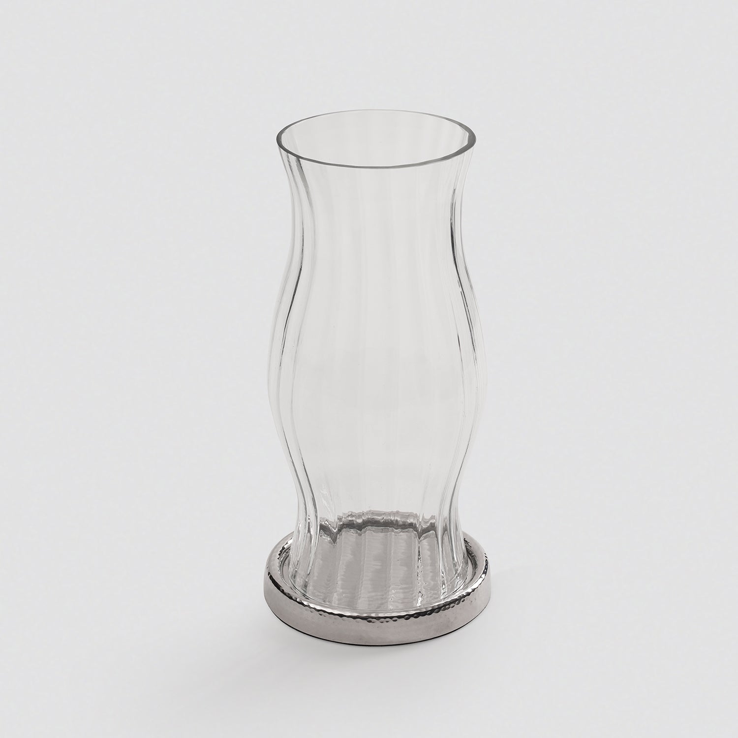 Silver Glass Hammered Hurricane
