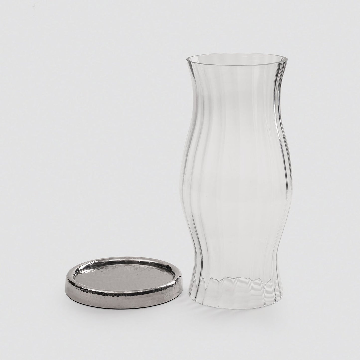Silver Glass Hammered Hurricane