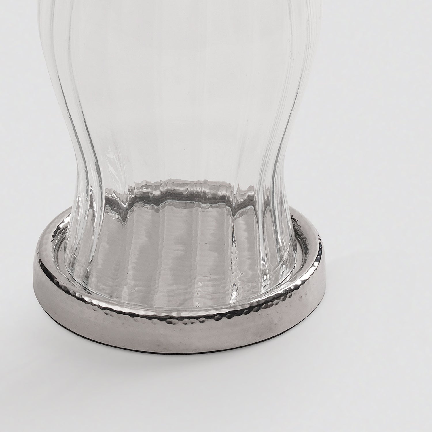 Silver Glass Hammered Hurricane