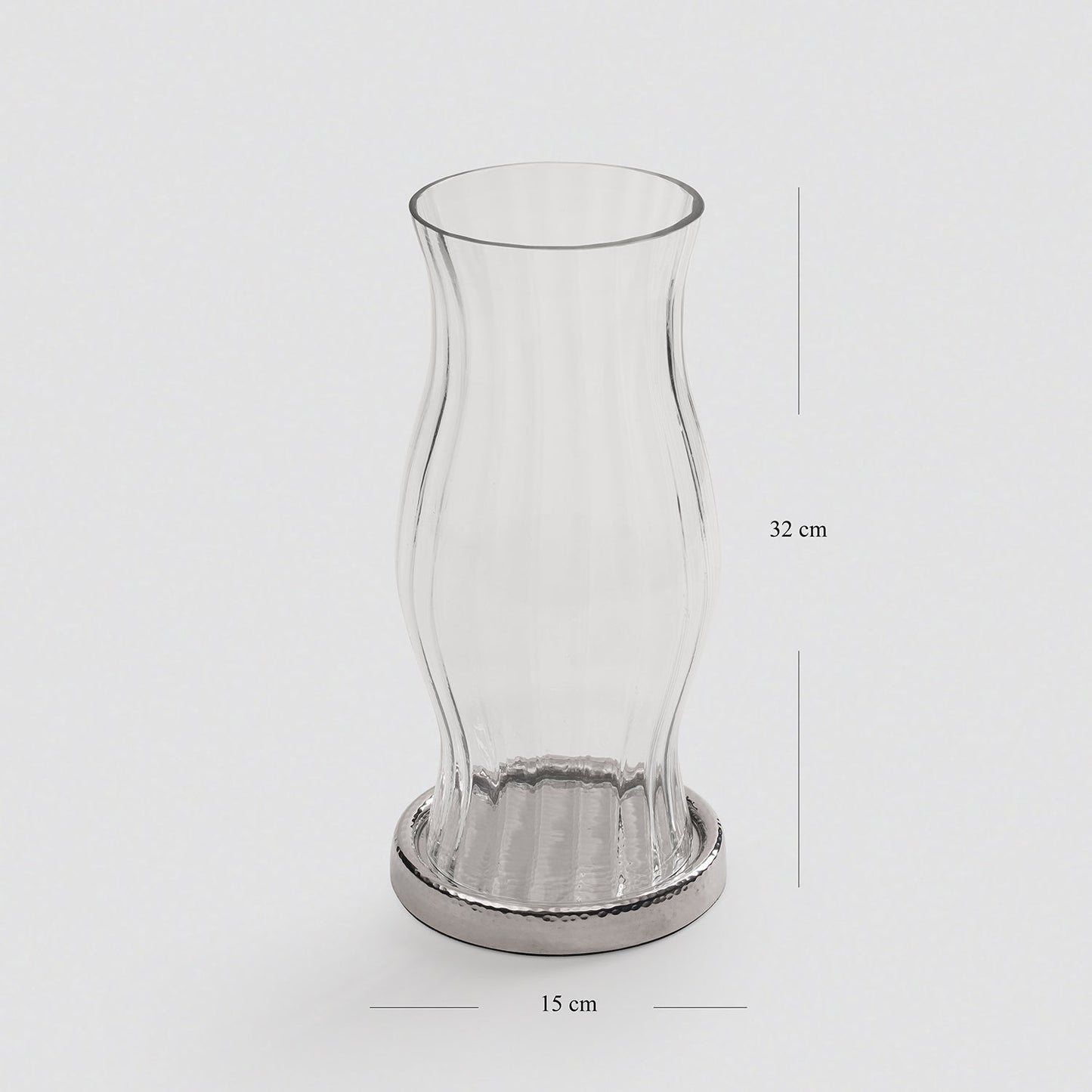 Silver Glass Hammered Hurricane