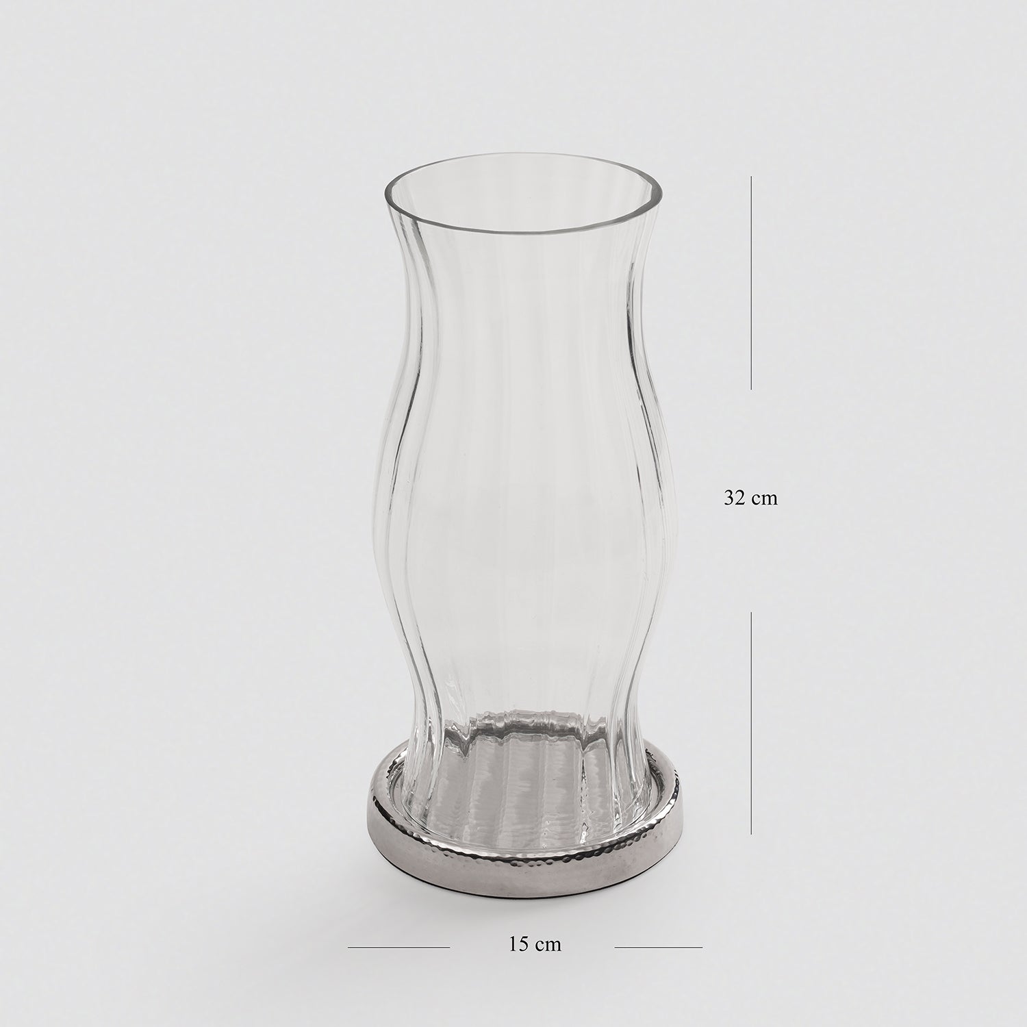 Silver Glass Hammered Hurricane
