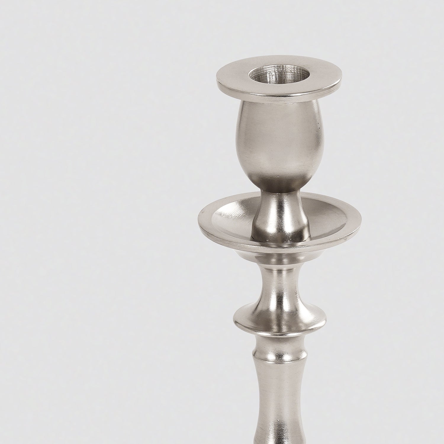Silver Matt Finish Tall Candle Holder - Small