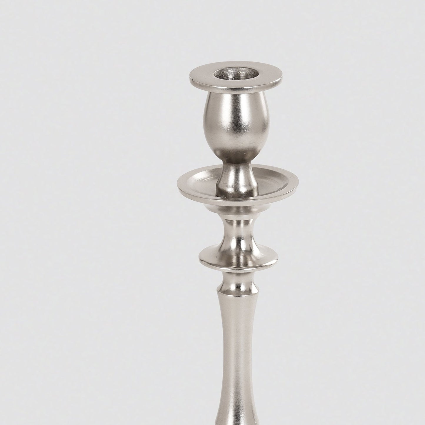 Silver Matt Finish Tall Candle Holder - Large