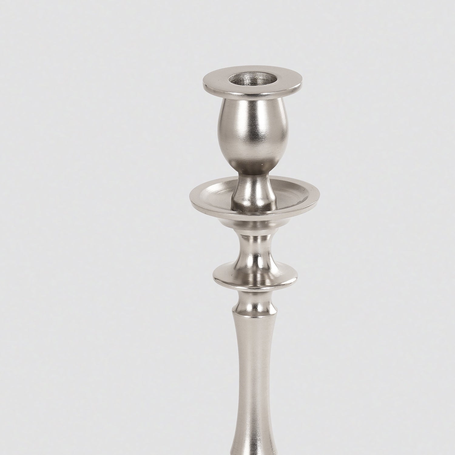 Silver Matt Finish Tall Candle Holder - Large