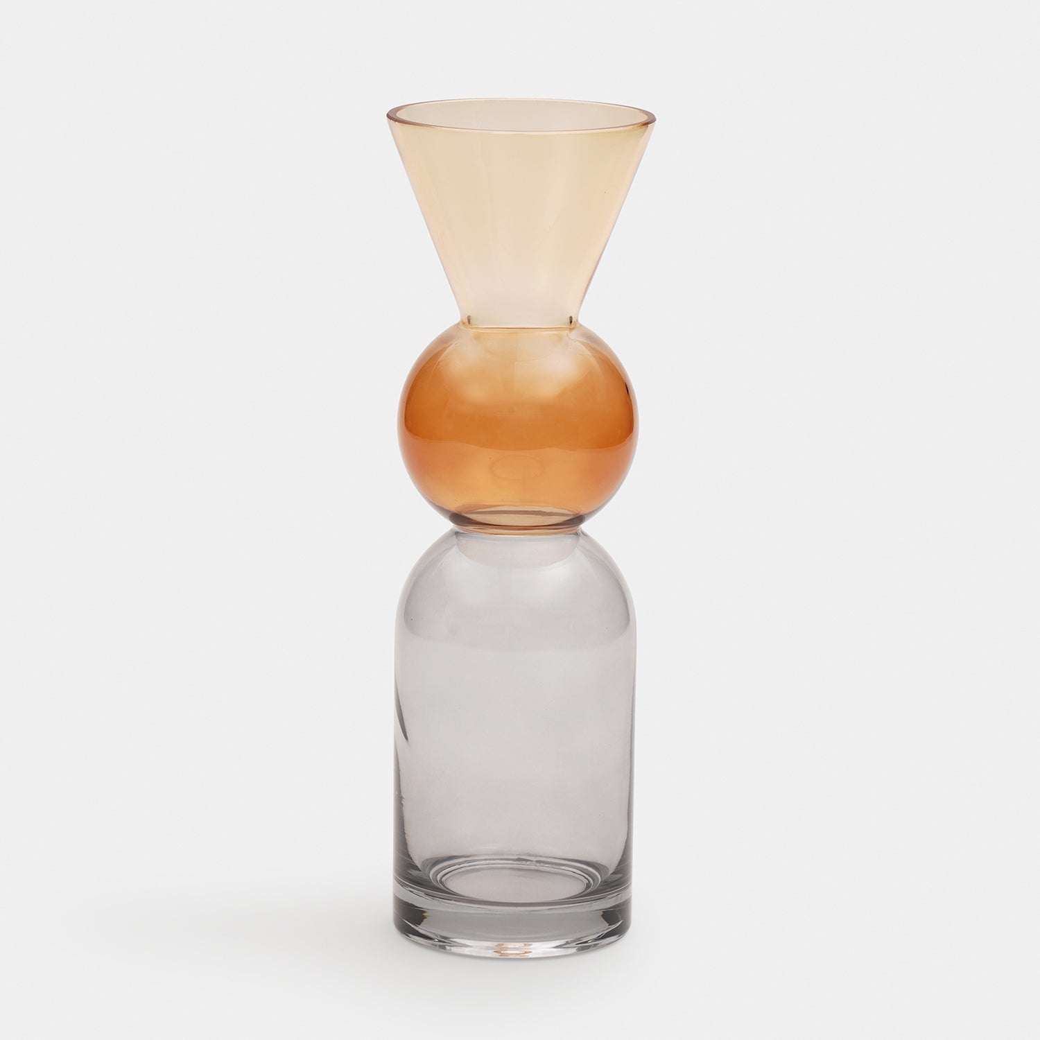 Amber Geometric Multi Shaped Glass Vase