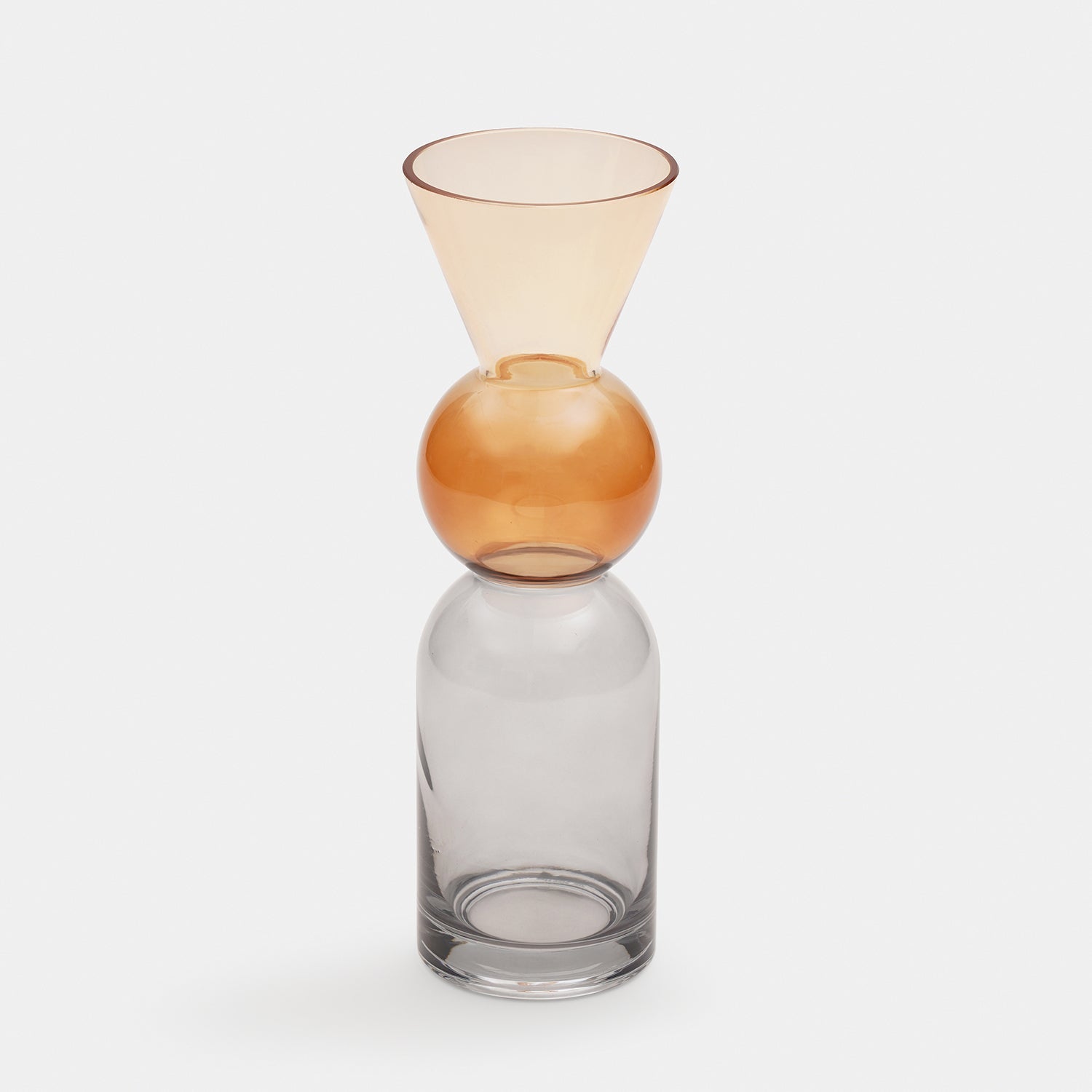Amber Geometric Multi Shaped Glass Vase