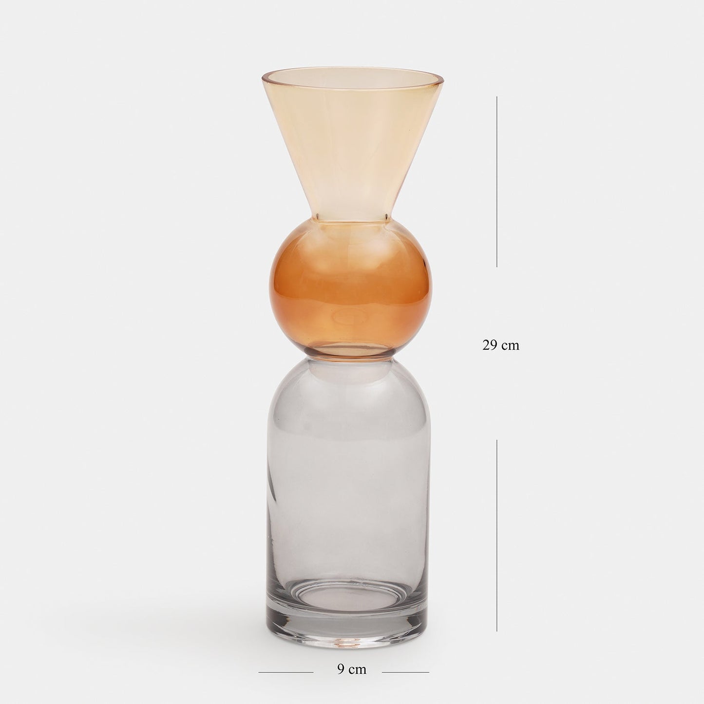 Amber Geometric Multi Shaped Glass Vase