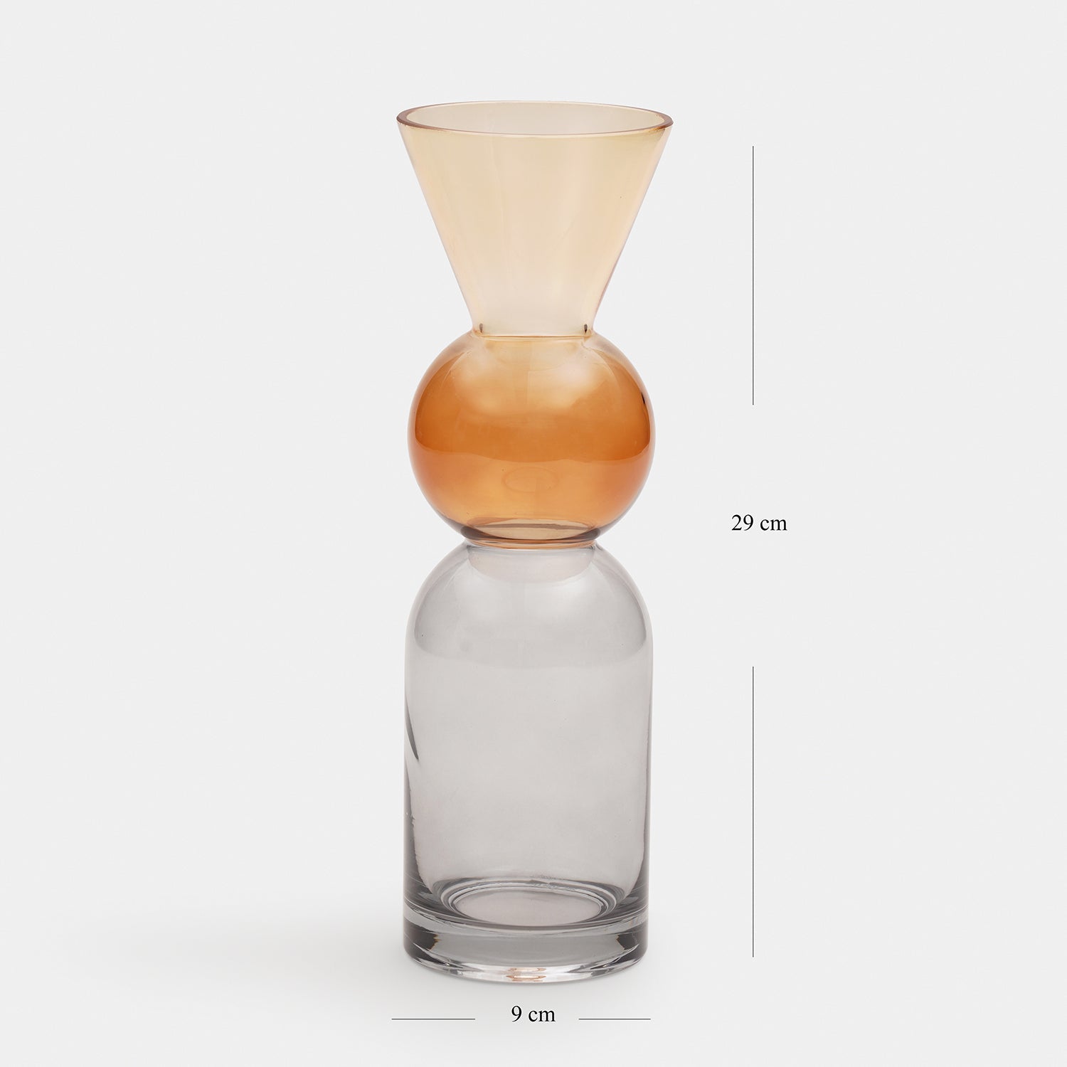Amber Geometric Multi Shaped Glass Vase