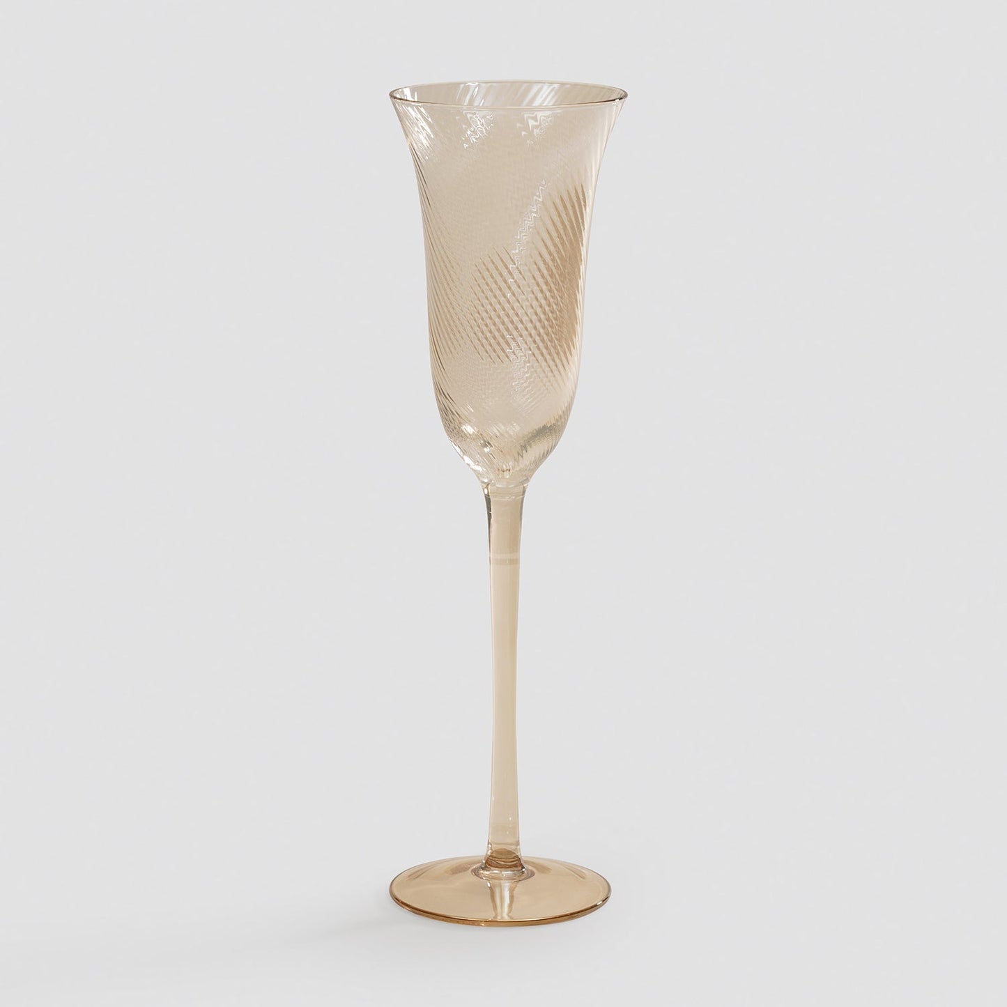 Set of 2 Light Amber Swirl Textured Champagne Flutes