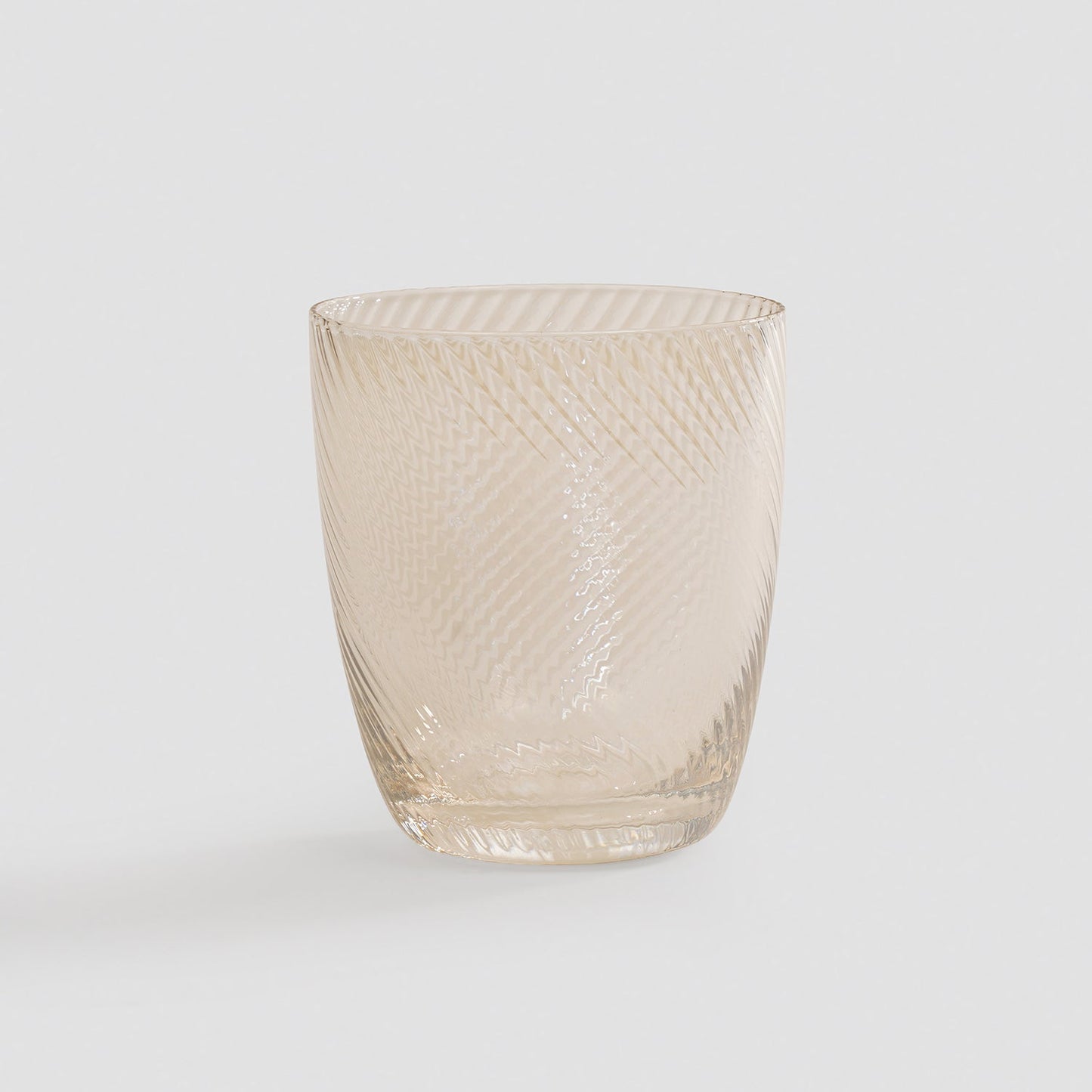 Set of 2 Light Amber Swirl Textured Drinking Glasses