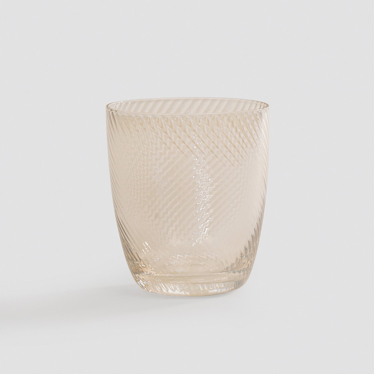 Set of 2 Light Amber Swirl Textured Drinking Glasses