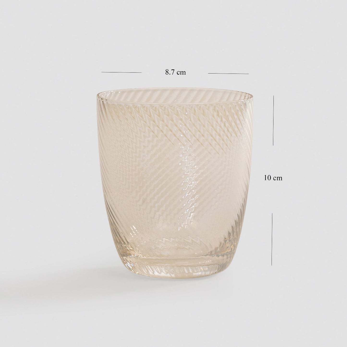 Set of 2 Light Amber Swirl Textured Drinking Glasses