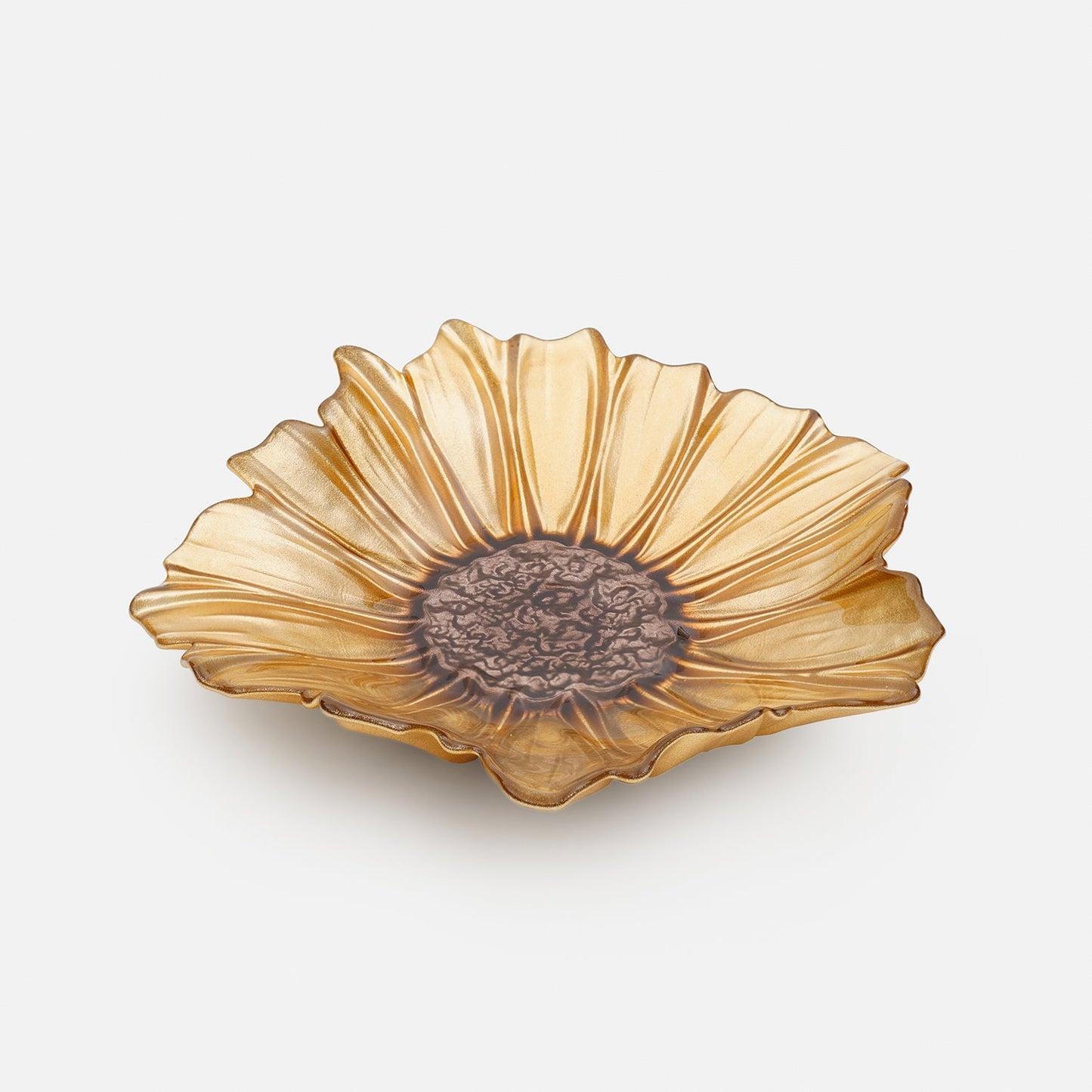 Gold & Brown Flower Serving Platter - Small