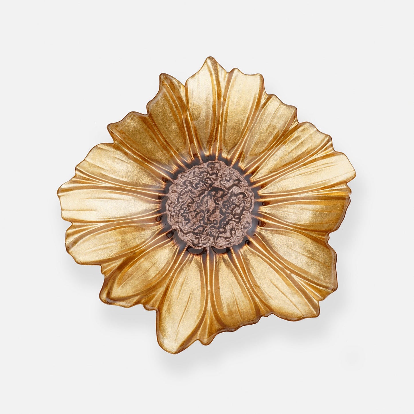 Gold & Brown Flower Serving Platter - Small
