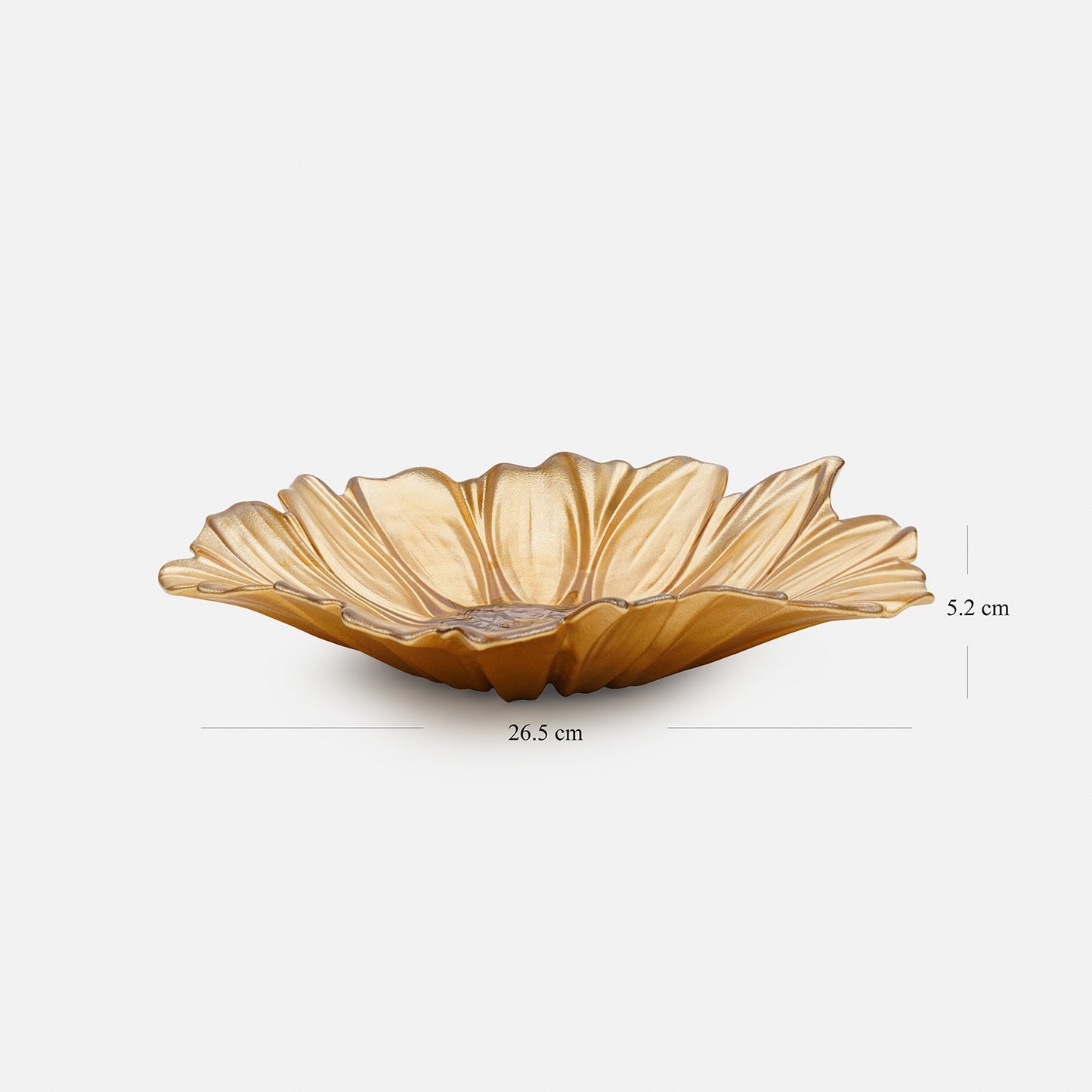 Gold & Brown Flower Serving Platter - Small