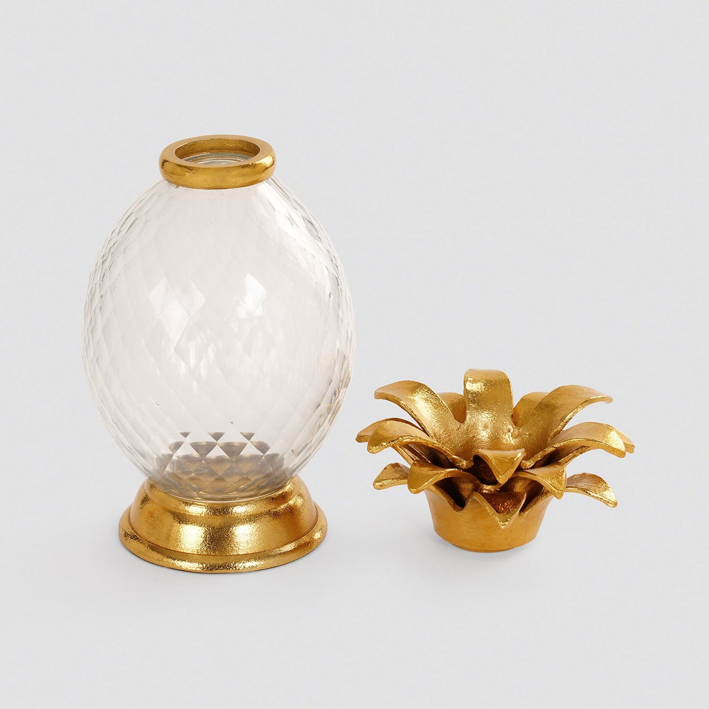 Gold Glass Pineapple Jar