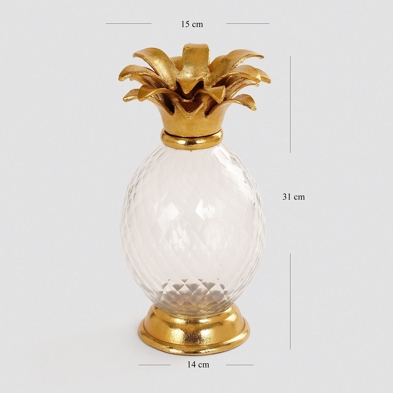 Gold Glass Pineapple Jar