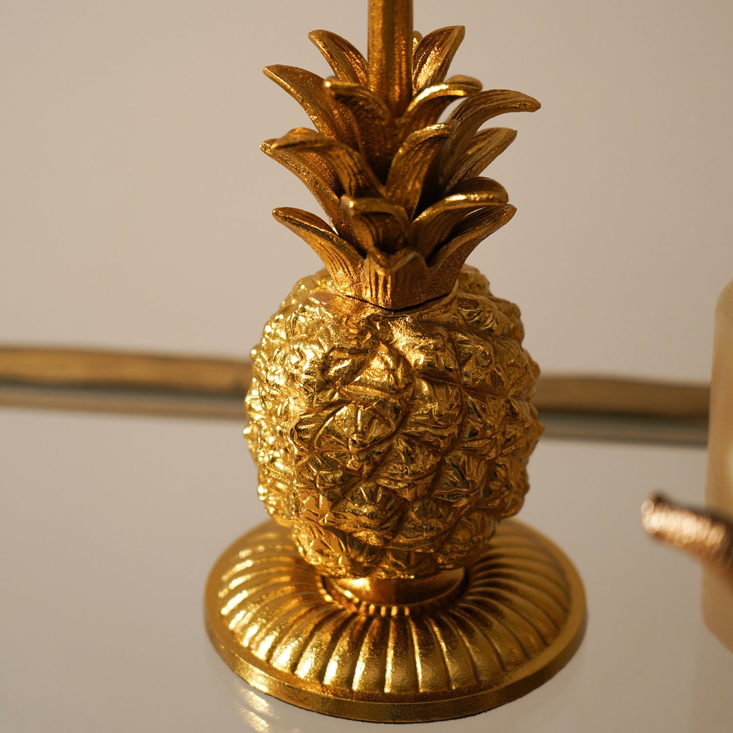 Gold Pineapple Hurricane Candle Holder
