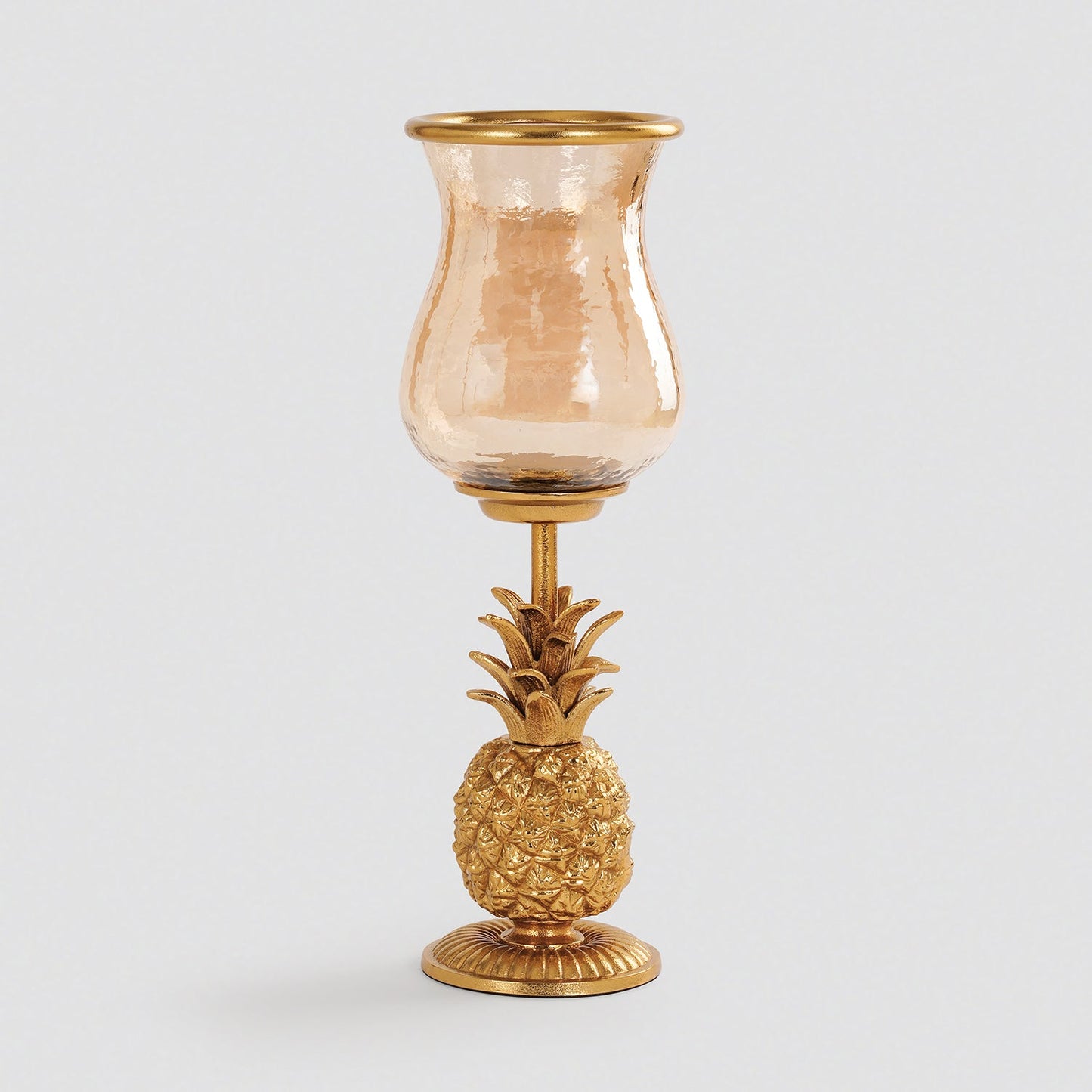 Gold Pineapple Hurricane Candle Holder