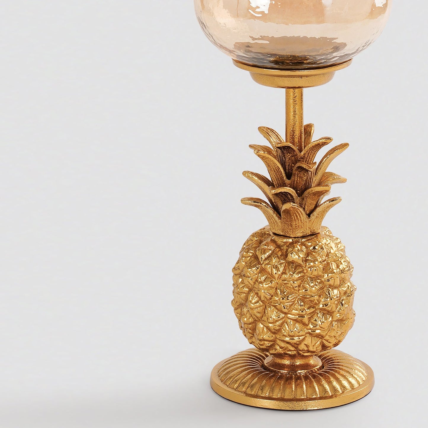 Gold Pineapple Hurricane Candle Holder