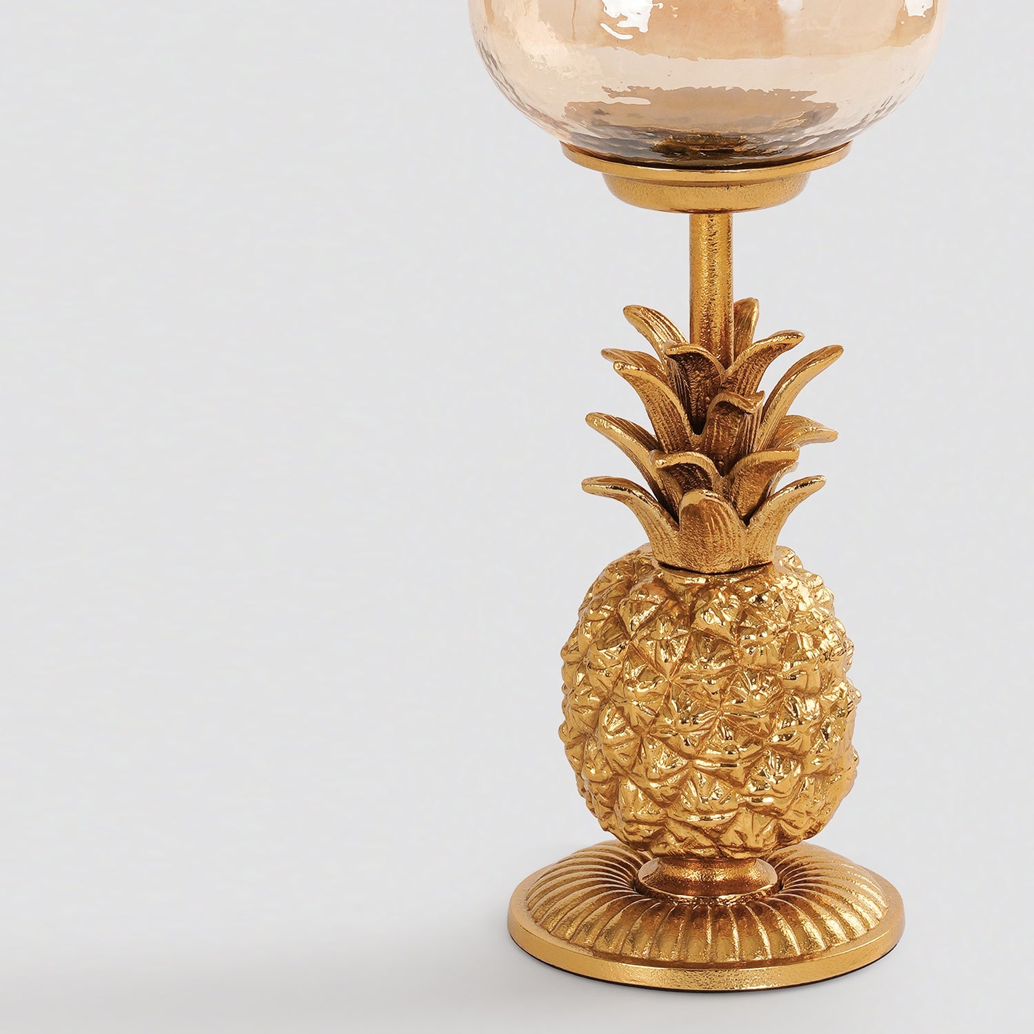 Gold Pineapple Hurricane Candle Holder