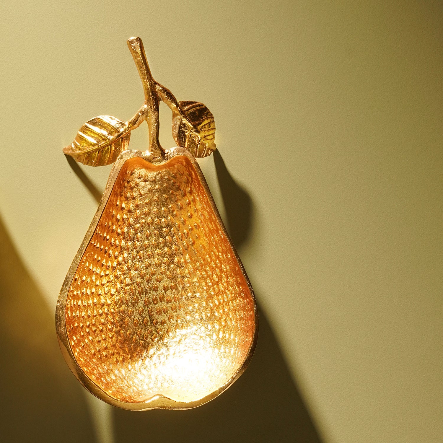 Gold Pear Textured Decorative Bowl