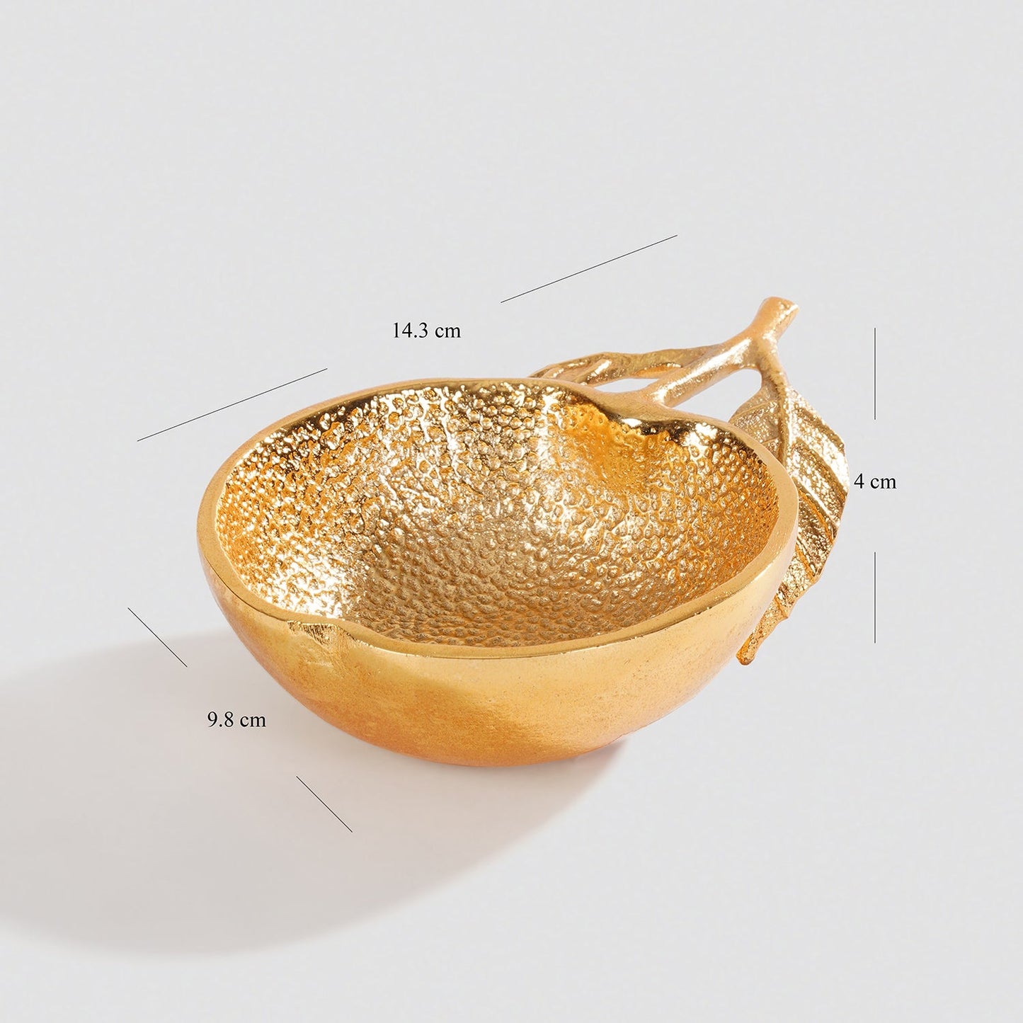 Gold Apple Shaped Textured Decorative Bowl