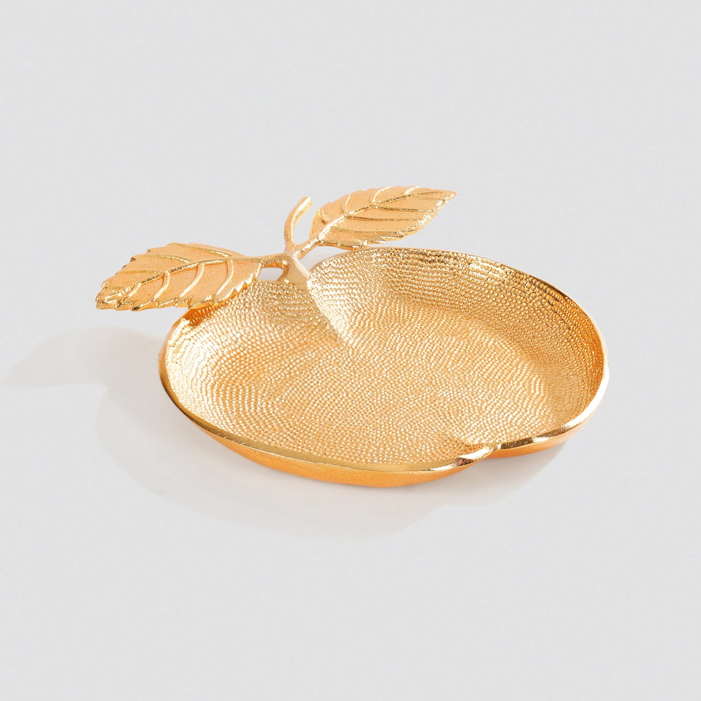 Gold Apple Shaped Textured Decorative Platter