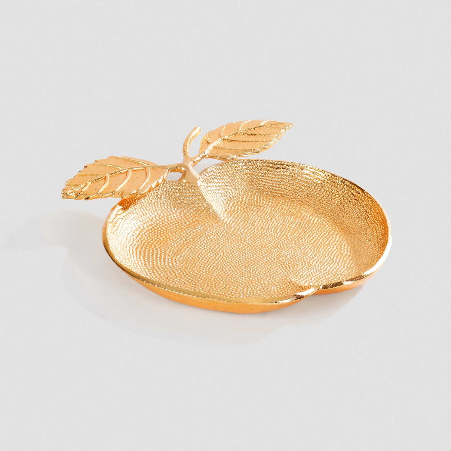 Gold Apple Shaped Textured Decorative Platter
