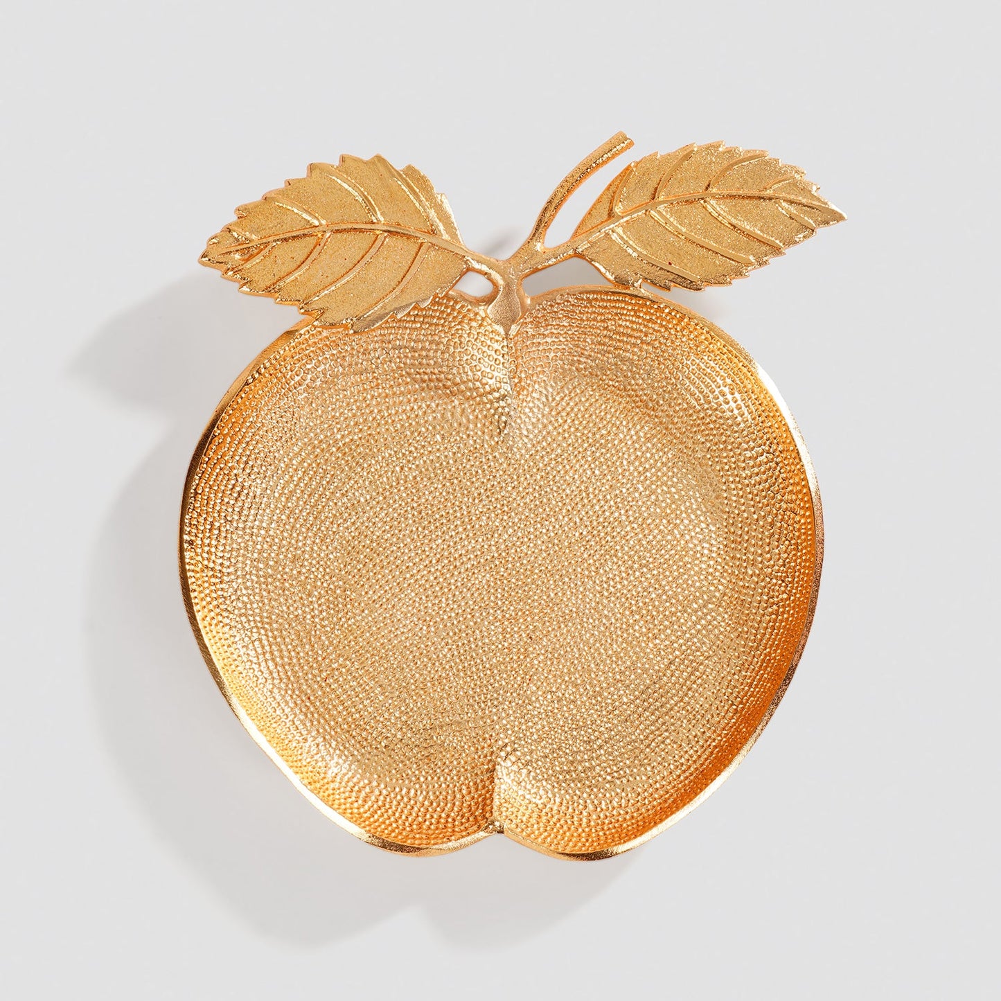 Gold Apple Shaped Textured Decorative Platter