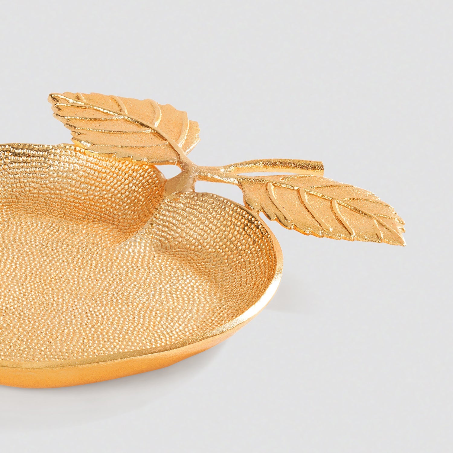 Gold Apple Shaped Textured Decorative Platter