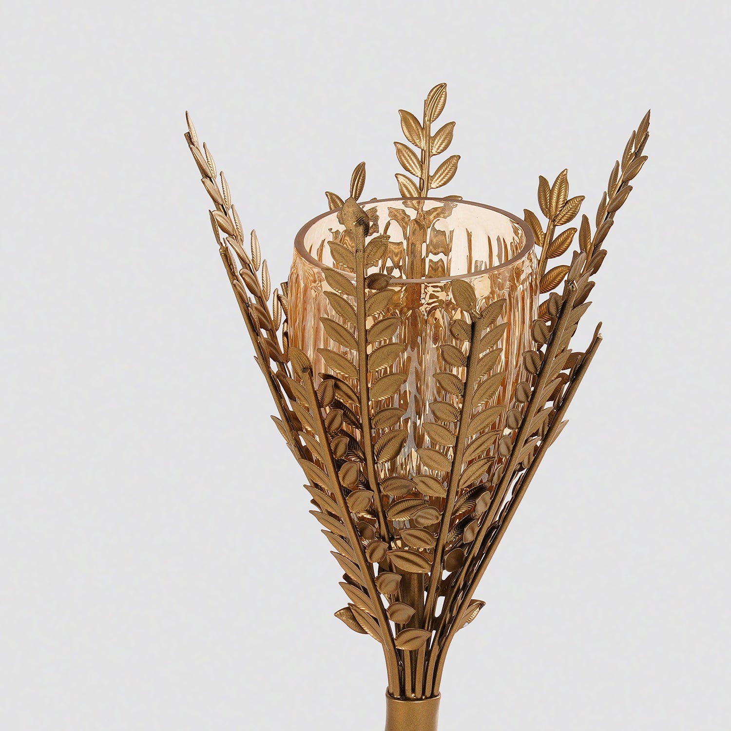 Gold Leaf Shaped Glass Votive Holder - Small