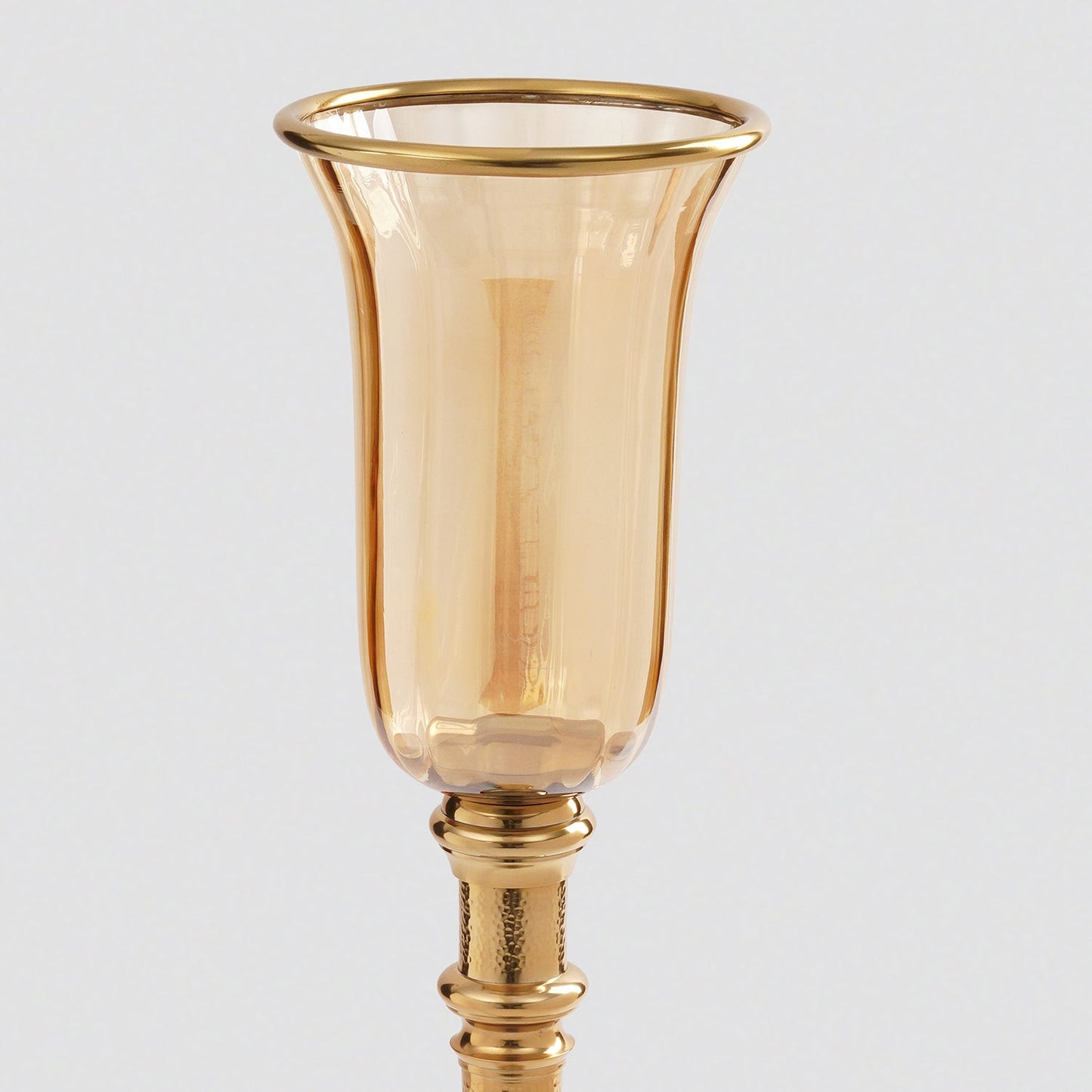 Golder Hammered Tall Glass Hurricane - Large
