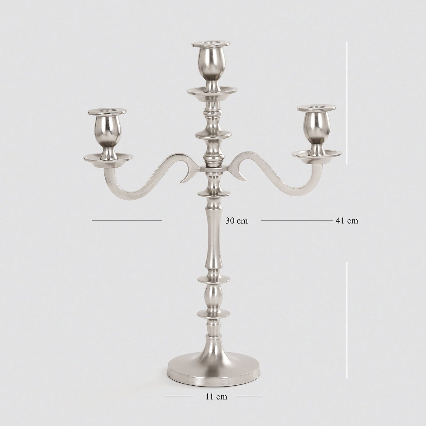 Silver 3 Arm Candelabra